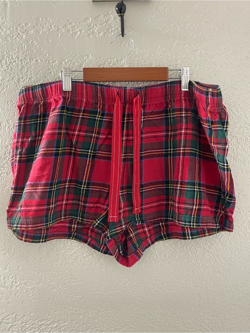 Old Navy Red Plaid Flannel Comfy Women's Lounge Casual Relaxed Shorts XL